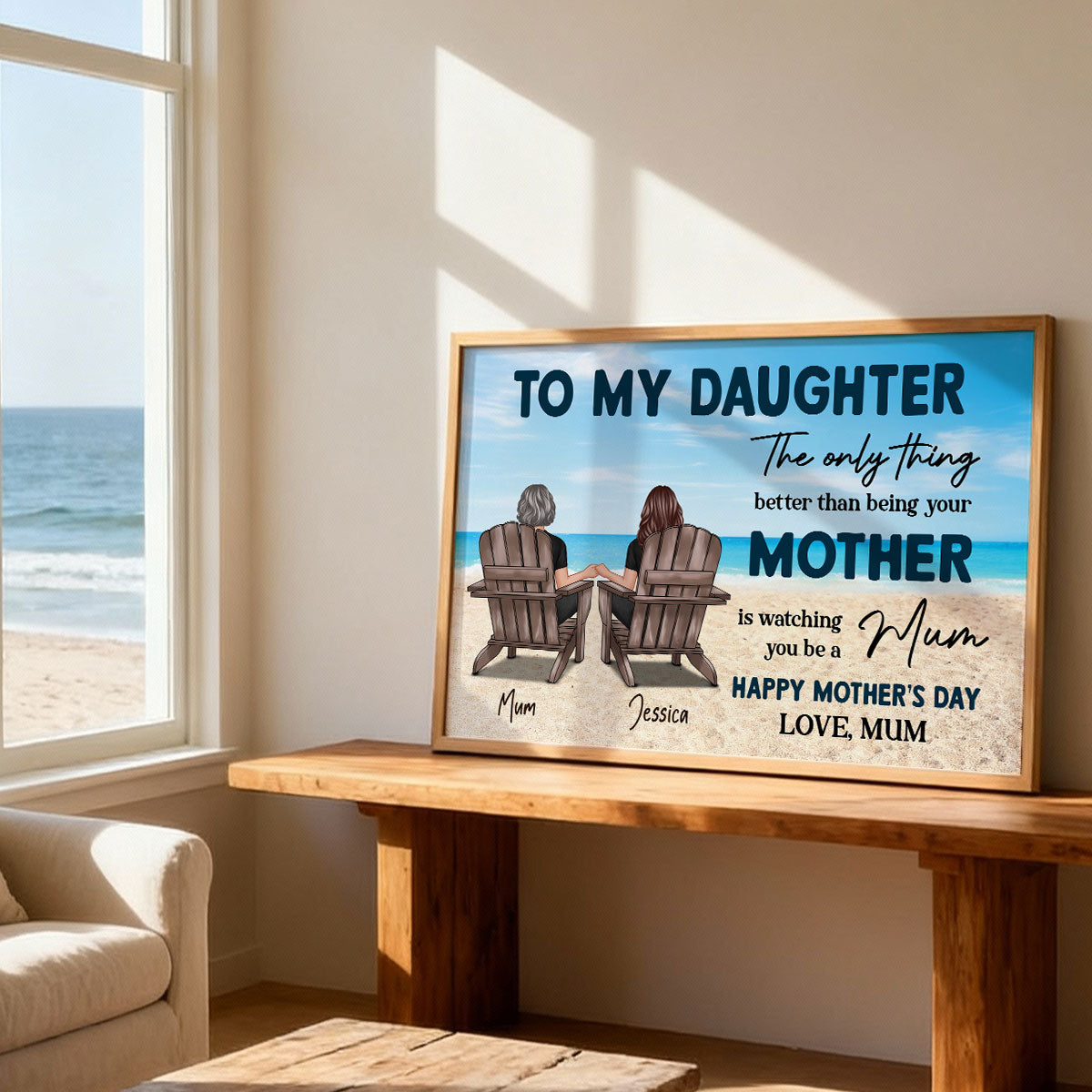 Beach Landscape To My Daughter From Mom Happy Mother's Day Personalized Poster, Gift For Daughter