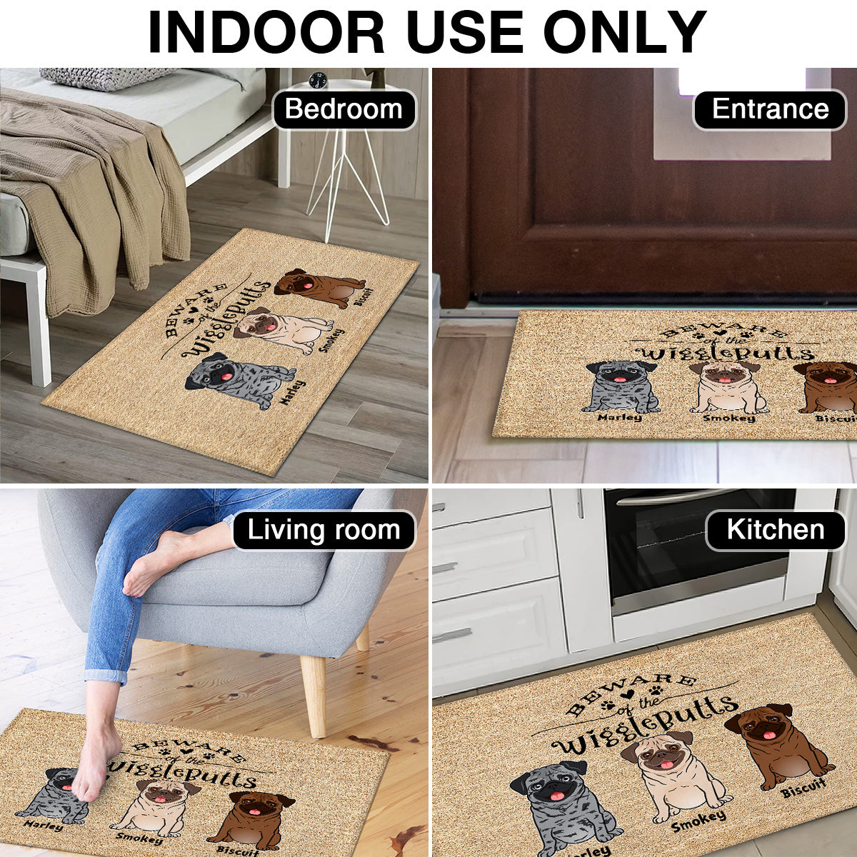 Hope You Like Pugs Personalized Doormat, Home Decor For Pug Lover