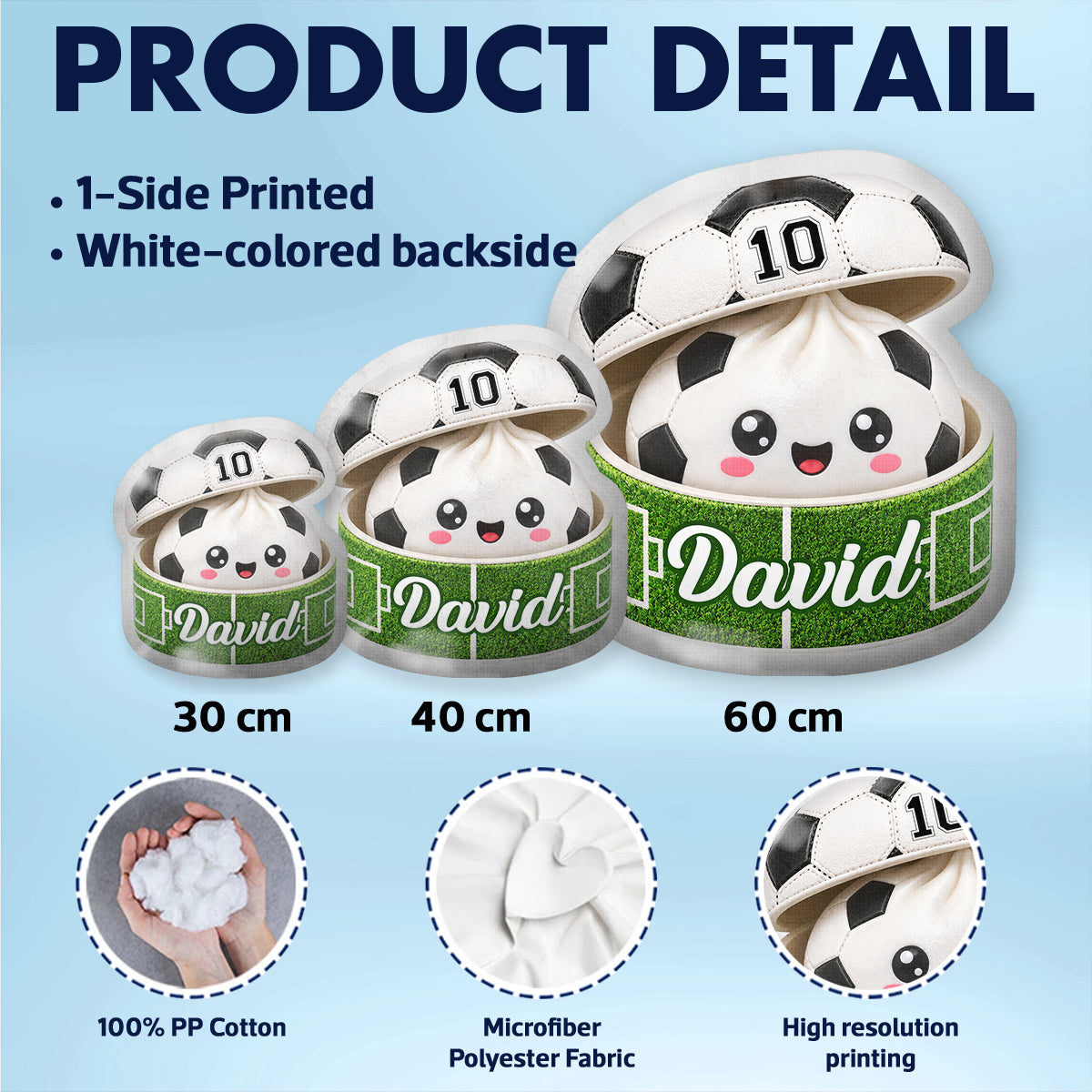 Custom Soccer Dumpling Squishy Style - Personalized Custom Shaped Pillow - Christmas Gift for Daughter, Son, Grandkids