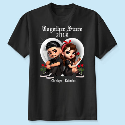 Pretty Couple Roses Heart Together Since Personalized Shirt,  Gift, Anniversary Gift for Couples