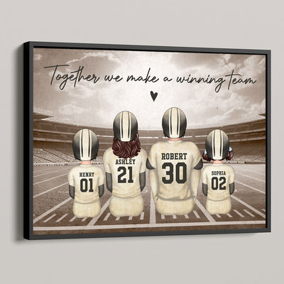 Football Family Retro Vintage Personalized Poster, Meaningful Father's Day Gift for Dad, Gift for Husband