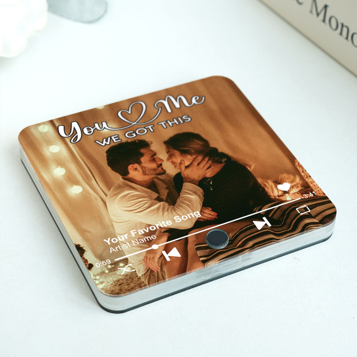 Couple Together Upload Photo Personalized Music Fridge Magnet, Heartfelt  Gift For Him, For Her, Husband, Wife