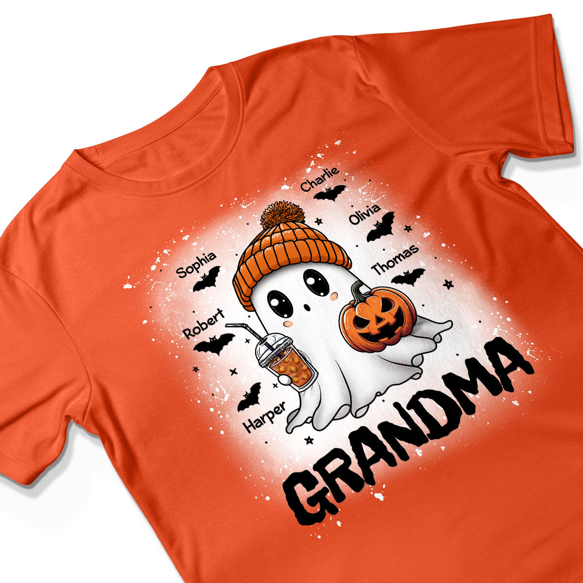 Boo Grandma Fall Season Halloween Custom Grandkids Names Personalized Shirt