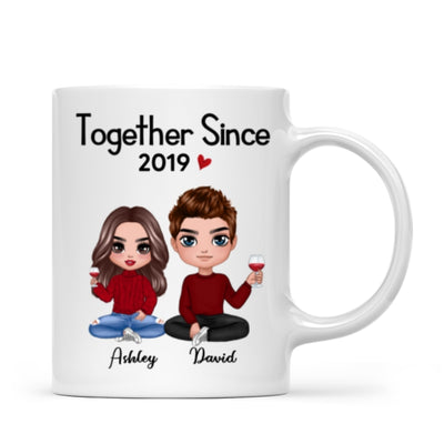 Doll Couple Sitting Gift For Him Gift For Her Personalized Mug