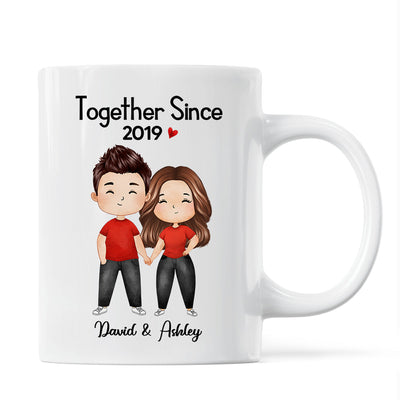 Watercolor Chibi Couple Standing Gift For Him For Her Personalized Mug