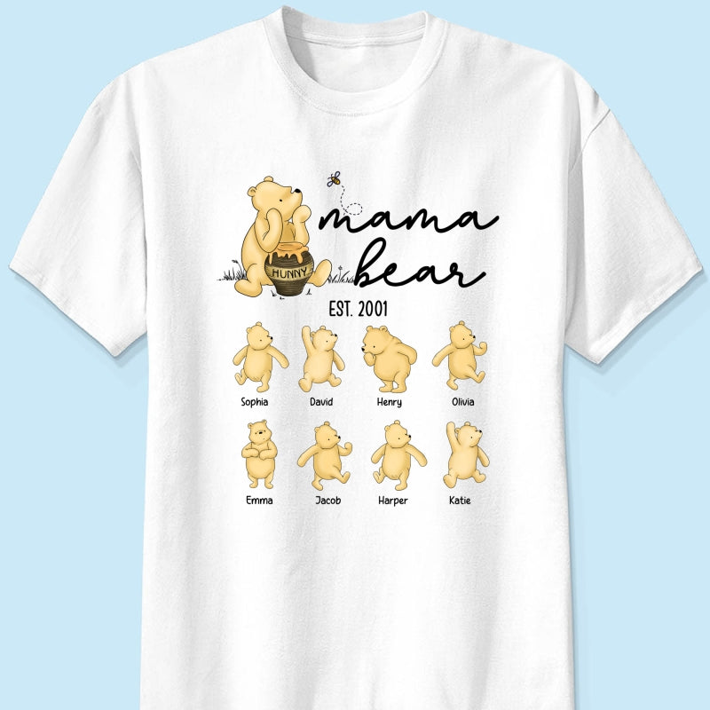 Mama Bear Est. Cute Bears Mother‘s Day Gift For Mom Grandma Auntie Personalized Shirt