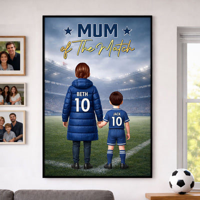 Mum Of The Match Football - Personalised Poster - Gift For Mum