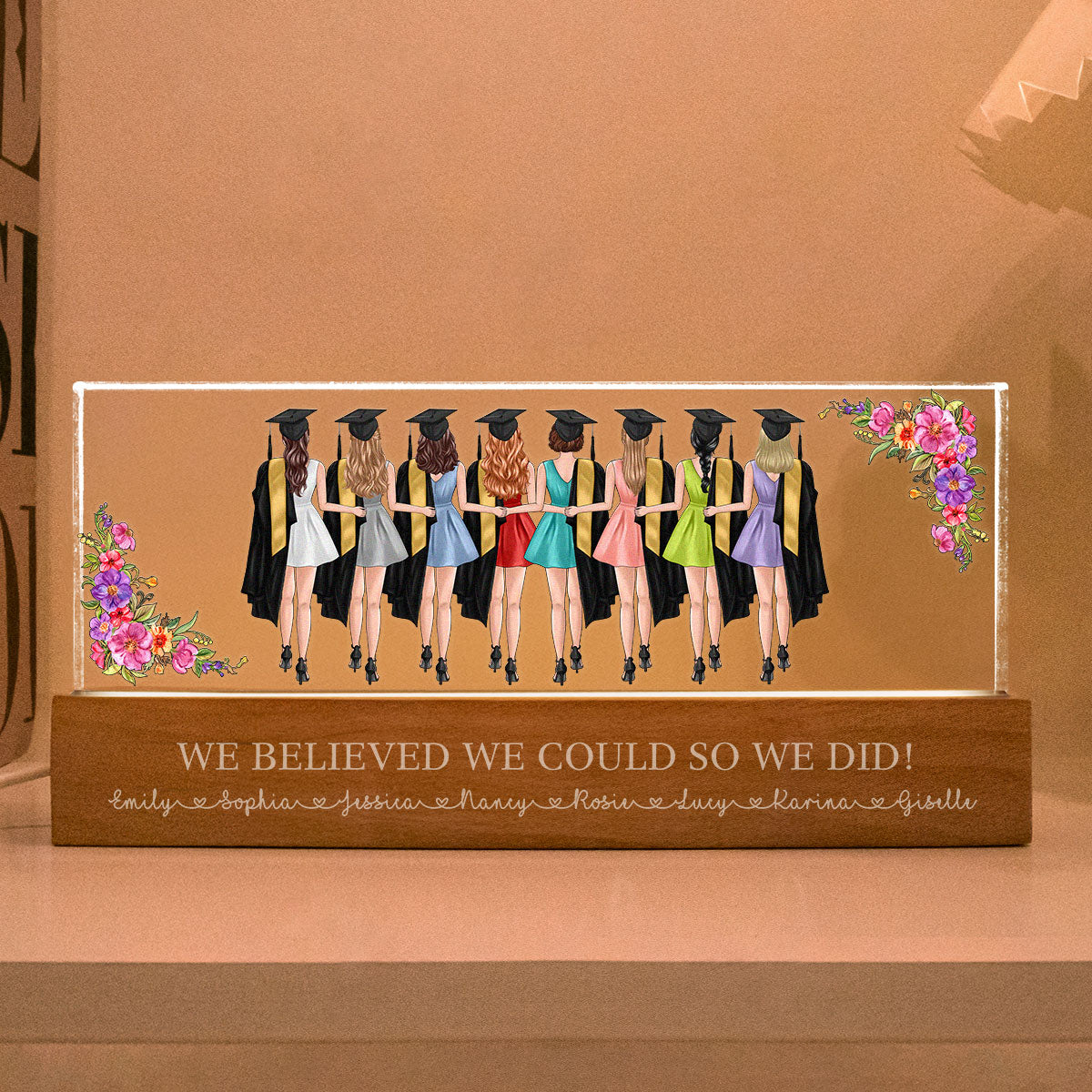 Graduation Gift For Best Friends Personalized Acrylic LED Night Light