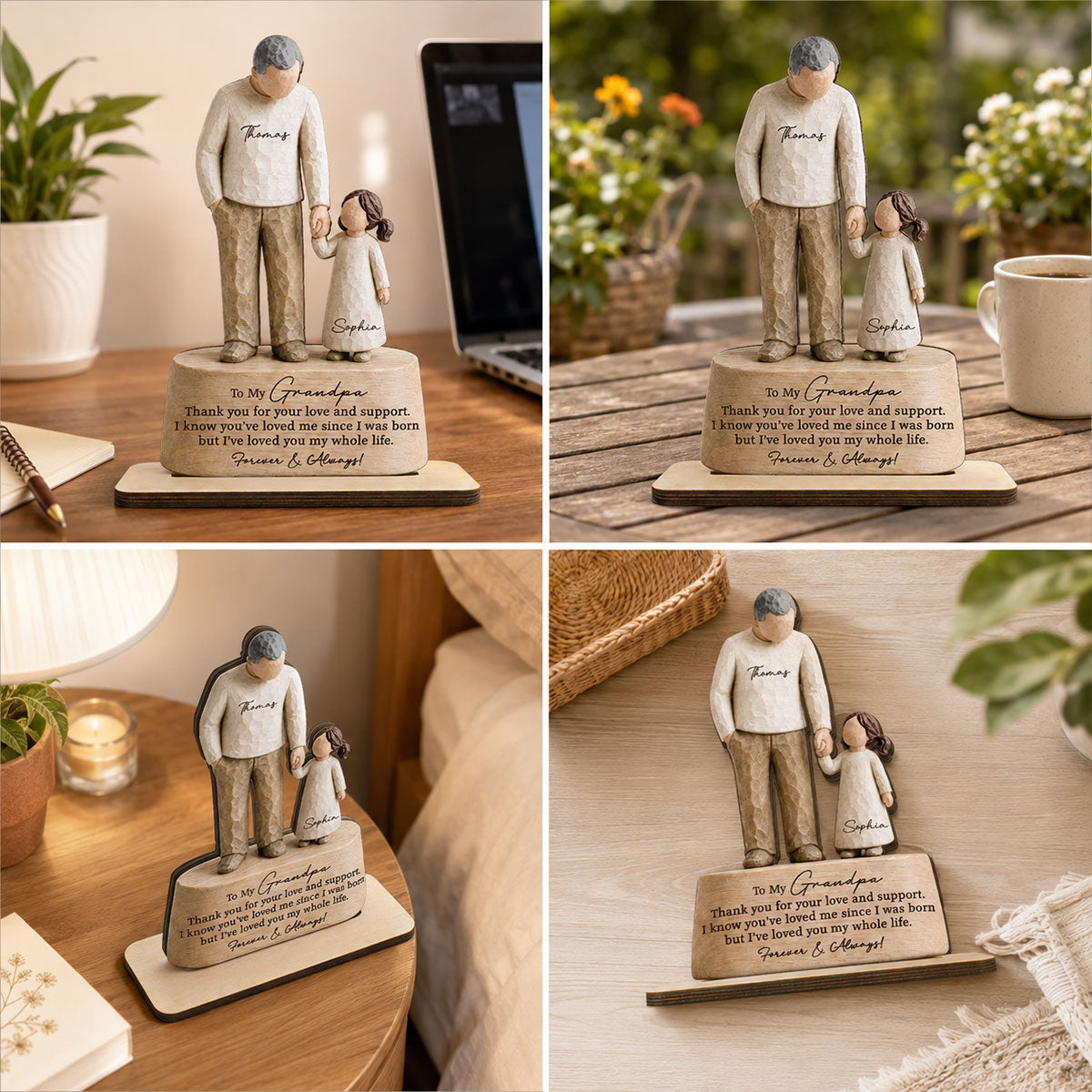 I've Loved You My Whole Life Grandpa & Grandkid 2D Flat Printed - Personalized 2-Layered Wooden Plaque - Sentimental  Gift For Grandpa