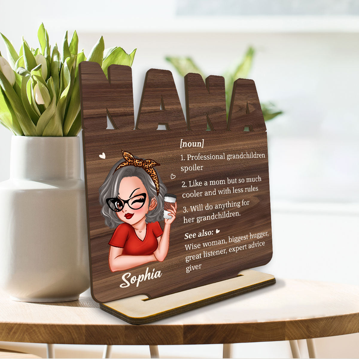 Grandma Definition Cool Grandma Personalized Standing Wooden Plaque