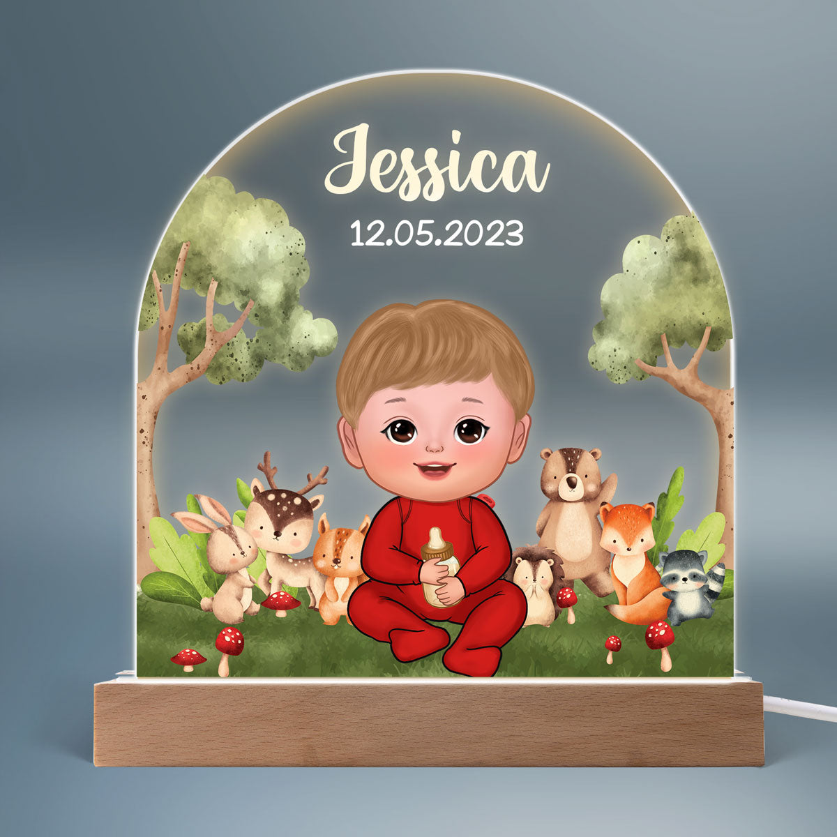 Baby & Animals Bedroom Decor Personalized Custom Shape Warm LED Night Light