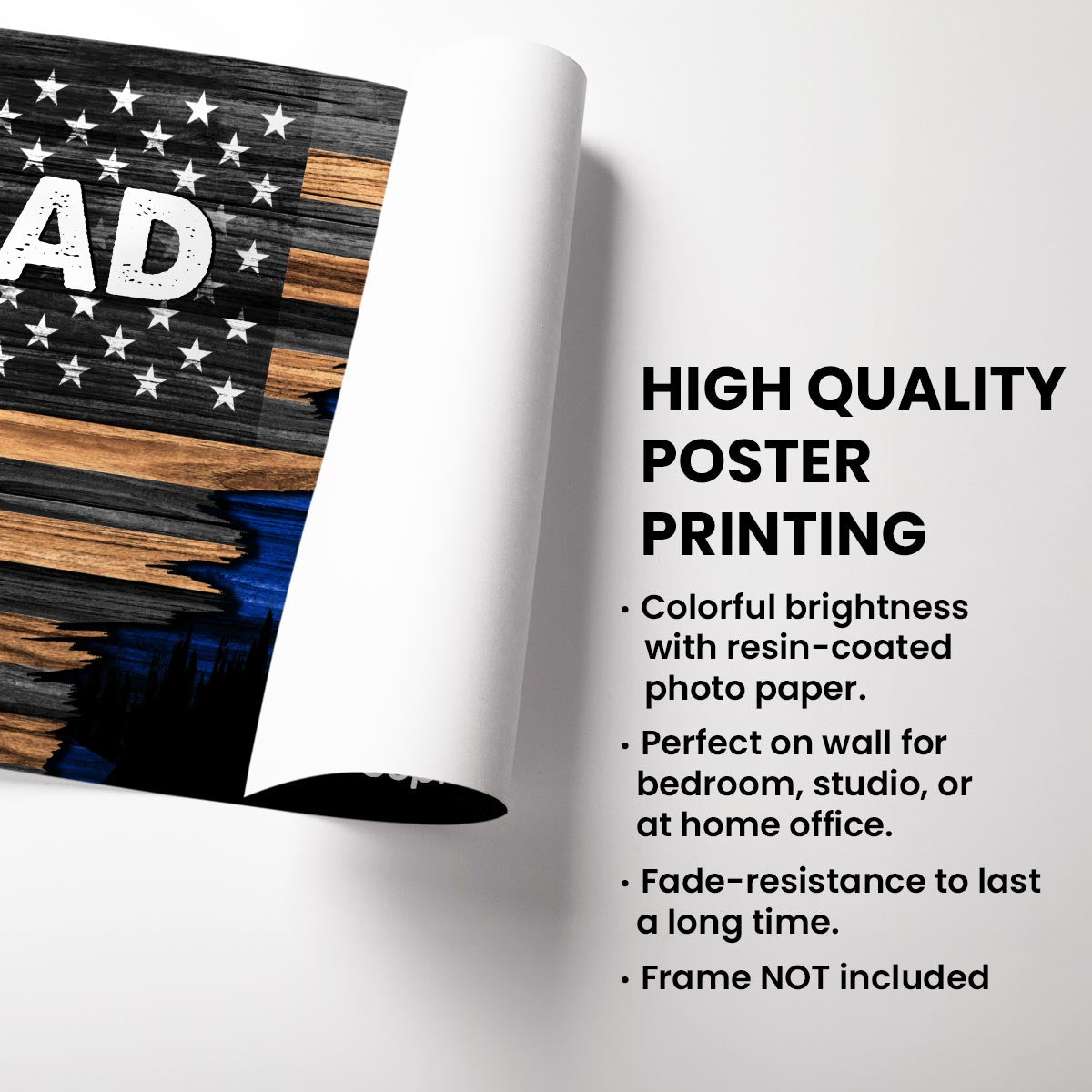 Dad Grandpa Papa Holding Kids Half Nation Flag Personalized Horizontal Poster
