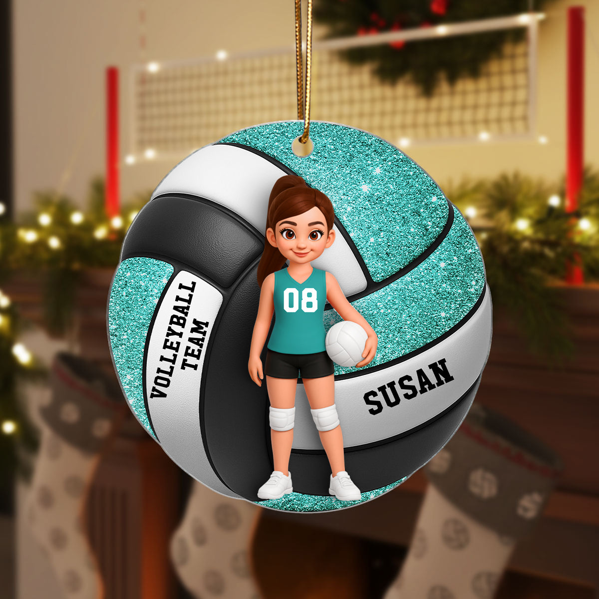 Volleyball Boy & Girl 3D Effect - Personalized Acrylic Ornament