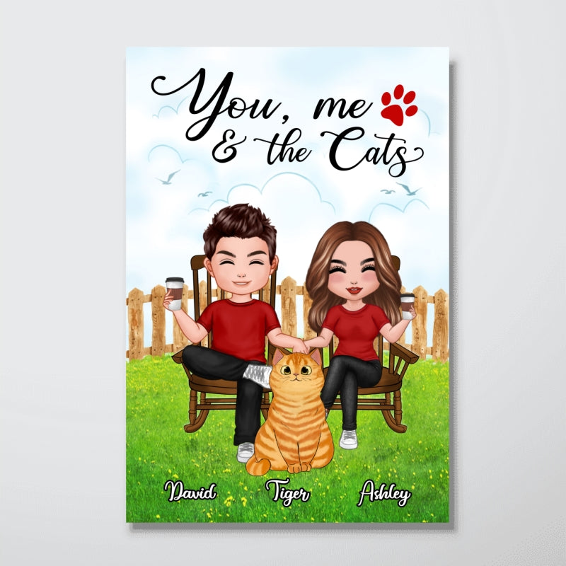 Doll Couple And The Cats Standing Personalized Poster