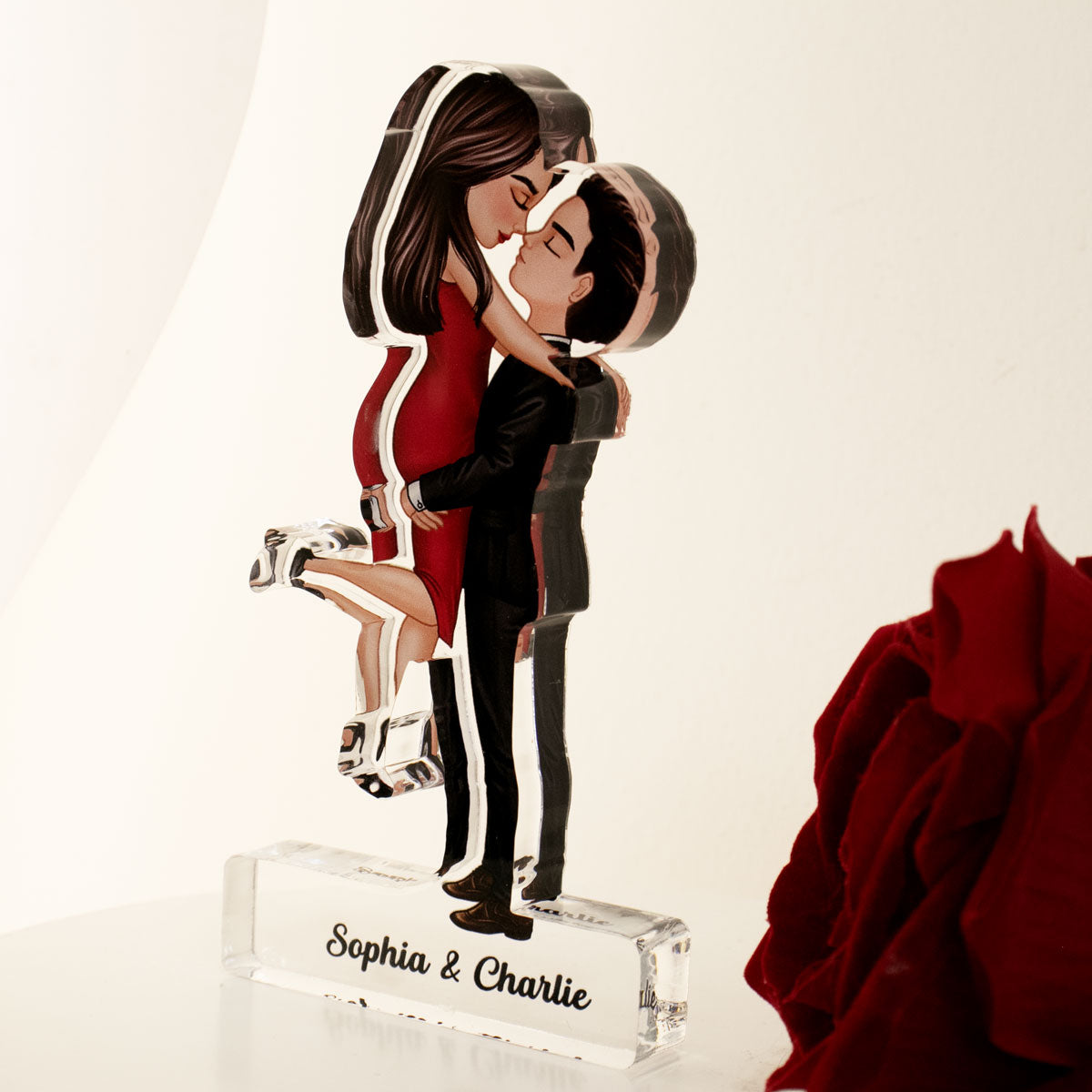 Couple Hugging Kissing Gift For Him Gift For Her Gifts by Occupation Home Decor Personalized Acrylic Block Plaque