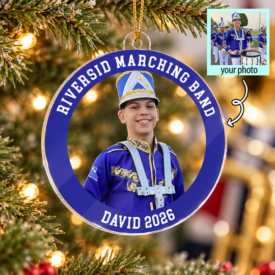 Custom Photo Marching Band - Personalized Acrylic Ornament - Marching Band Keepsake, Christmas Gift for Daughter, Son, Grandkids
