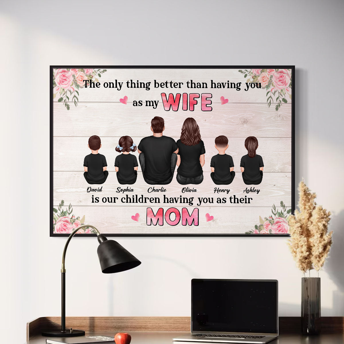 The Only Thing Better Than Being My Wife Floral Personalized Horizontal Poster, Gift For Mom, Wife