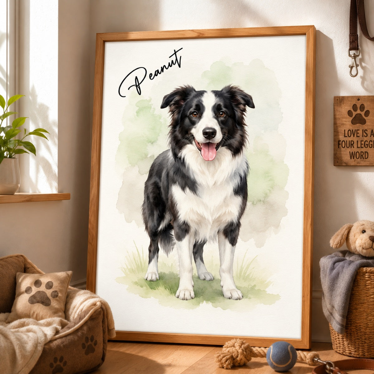 Custom Dog Cat Watercolor Portrait from Photo - Personalized Poster - Christmas Gift for Dog Lovers, Memorial Gift