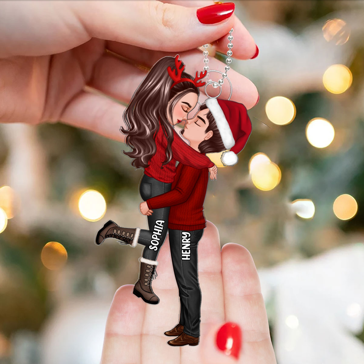 Winter Christmas Couple - Personalized Ornament