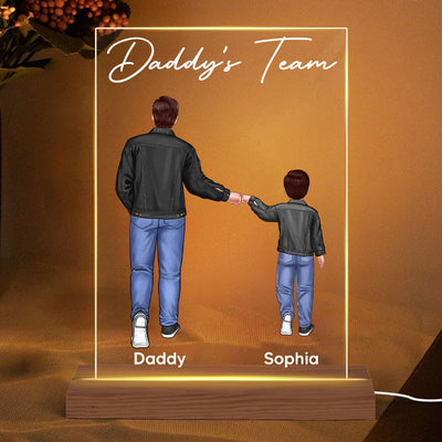 Daddy‘s Team Personalized Rectangle Acrylic LED Night Light