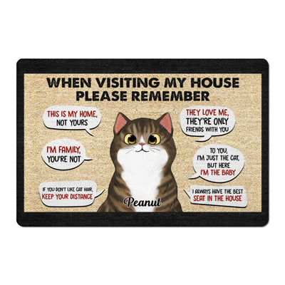 Please Remember When Visiting House Funny Cat Personalized Doormat