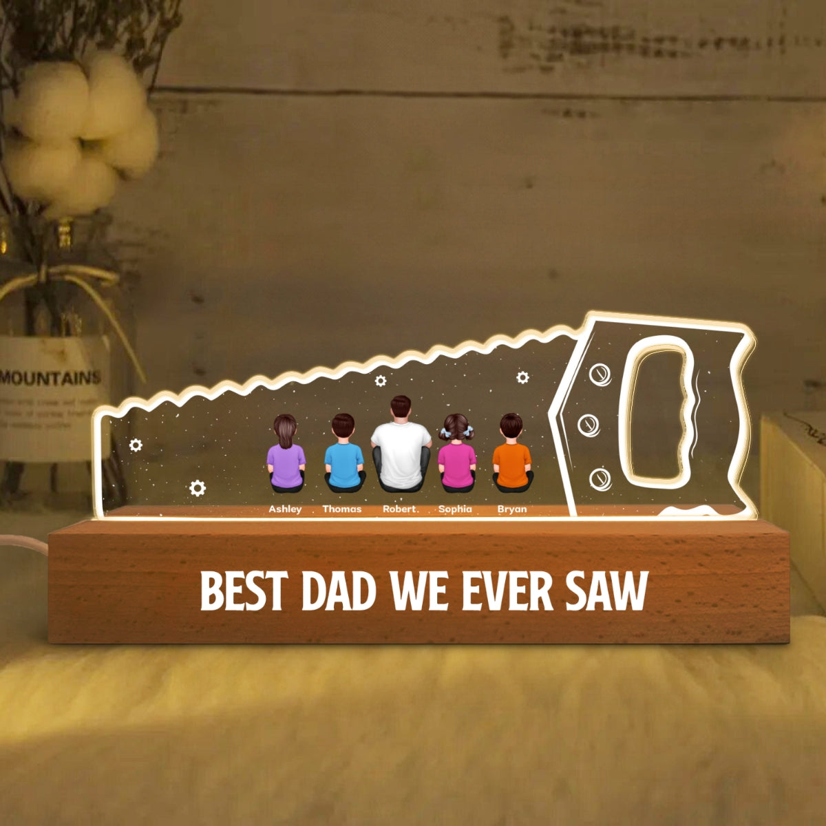 Best Dad Grandpa We Ever Saw Personalized Acrylic LED Night Light