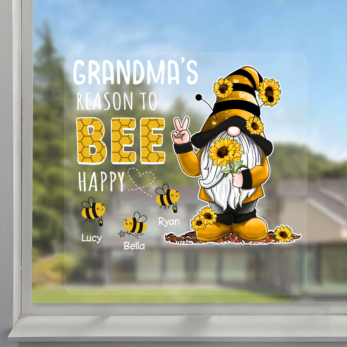 Gnome Grandma‘s Reason To Bee Happy Personalized Decal