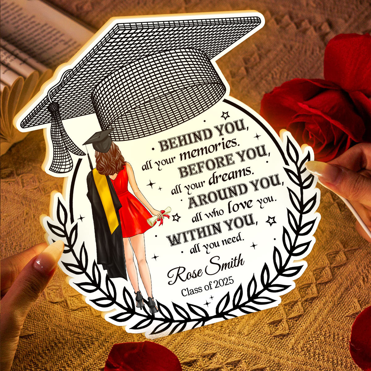 Behind You All Your Memories Graduation Gift Personalized Light Box