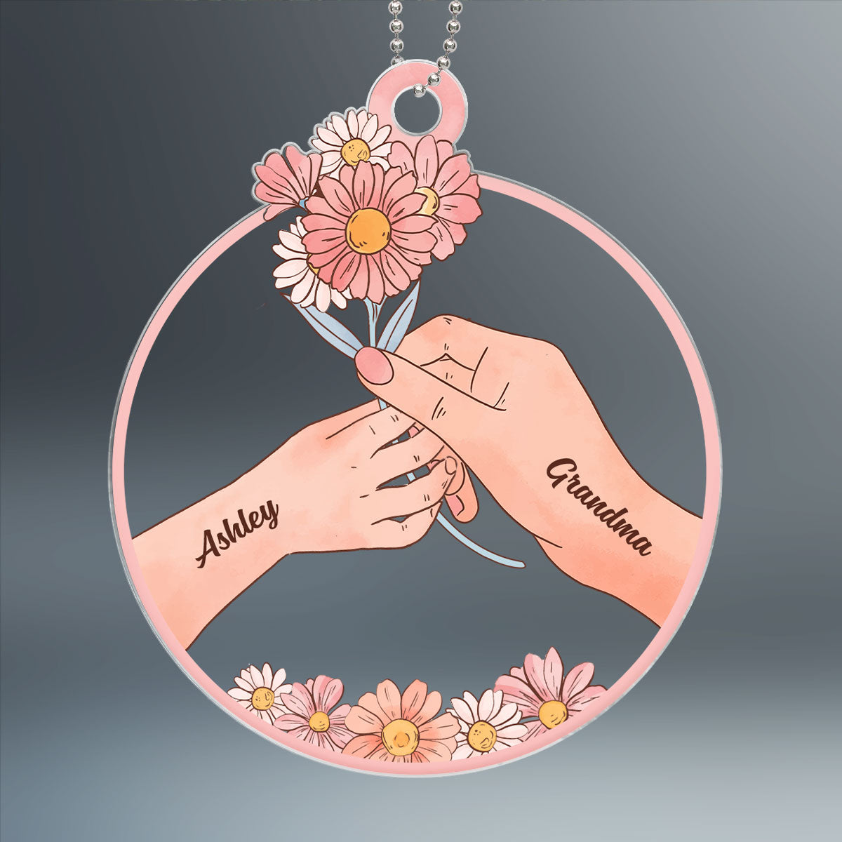 Grandma And Grandkids Fist Bump Personalized Acrylic Ornament