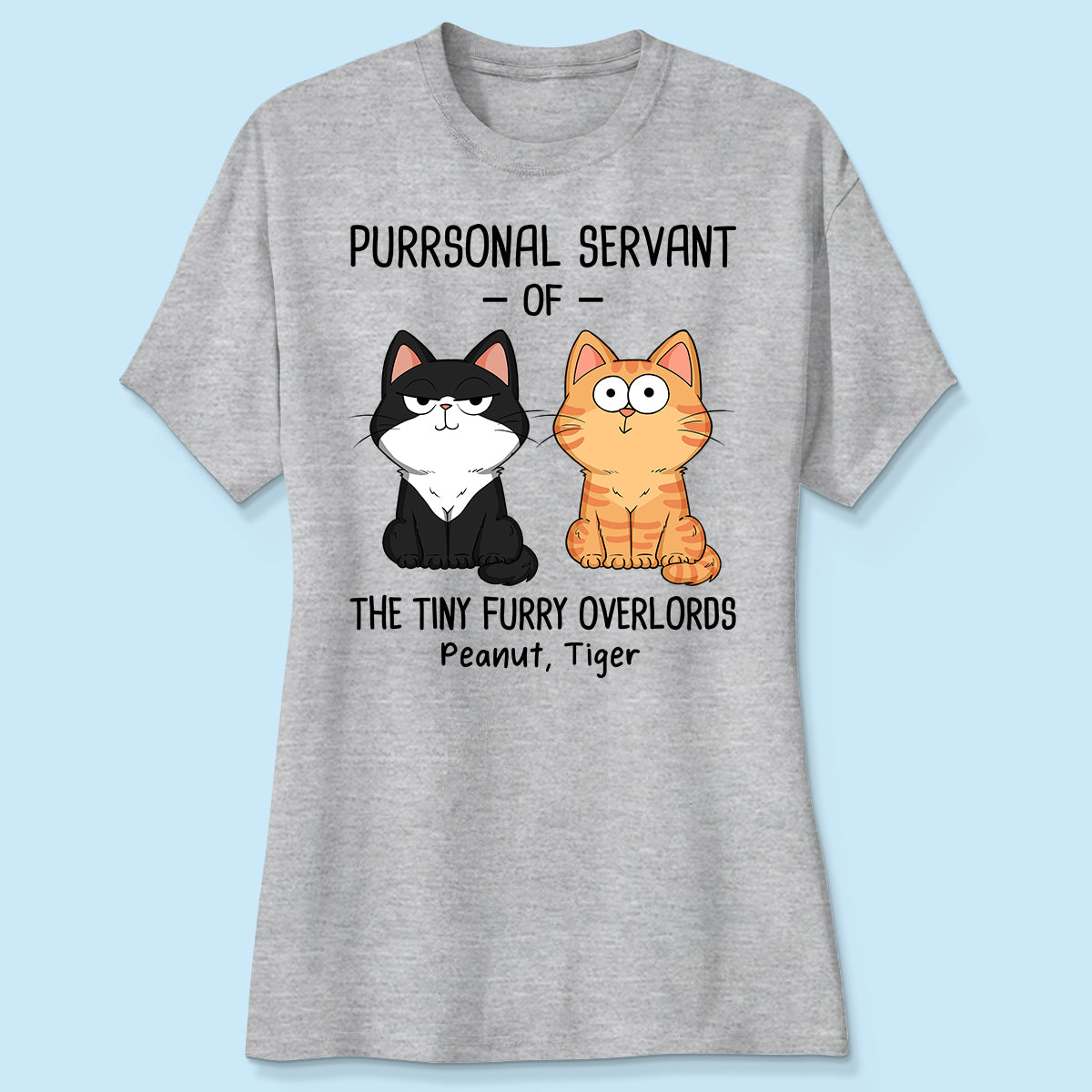 Purrsonal Servant Of Fluffy Cats Funny Expressions Personalized Shirt