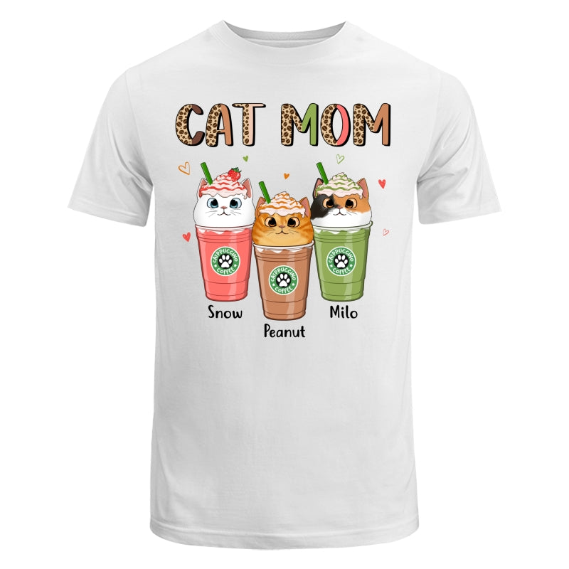 Colorful Half Leopard Cat Mom Catpuccino Coffee Personalized Shirt