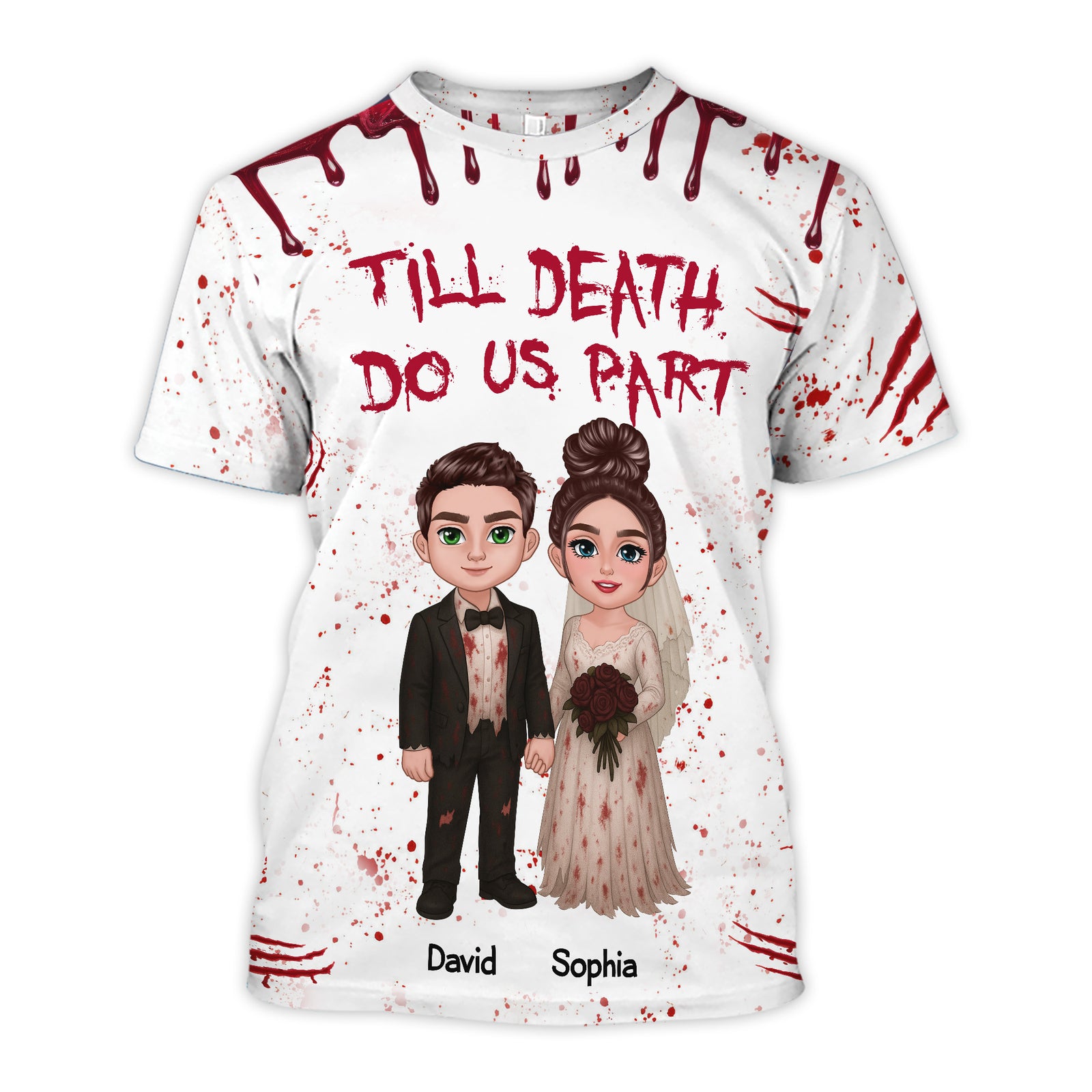 Halloween Horror Theme Couple Matching Personalized Shirt