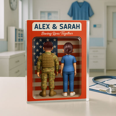 Hero Couple You & Me We Got This Cartoon Figures Style Personalized Acrylic Block Plaque