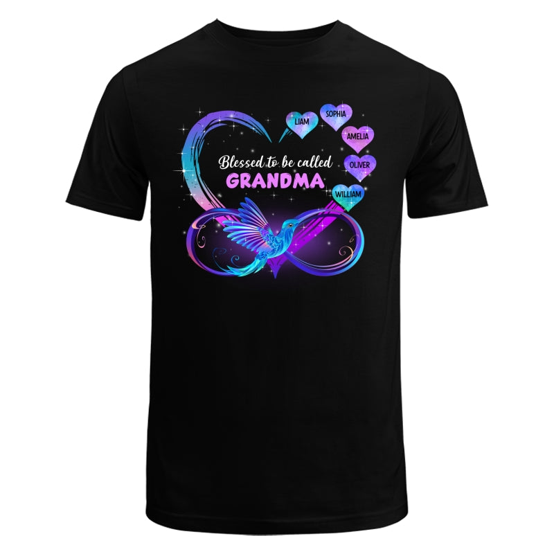 Grandma Mom Heart Infinity Hummingbird Personalized Shirt