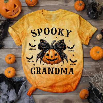 Fall Season Halloween Spooky Grandma Pumpkins Personalized 3D Shirt