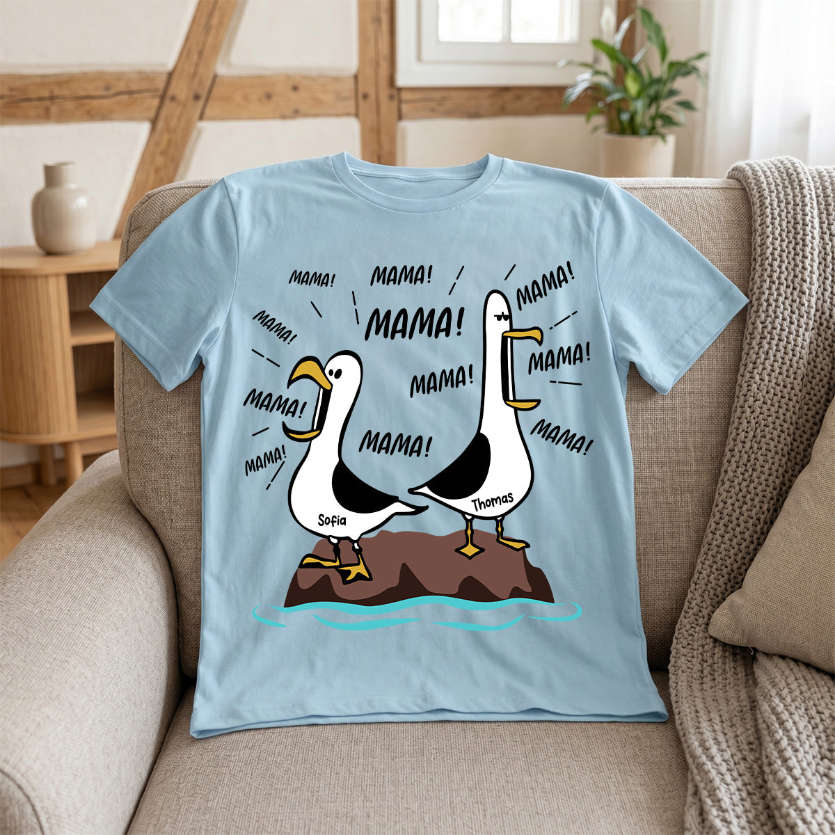 Möwen-Mama Mama! Mama! Mama! - Personalisiertes Shirt - Lustiges Muttertagsgeschenk für Mutter