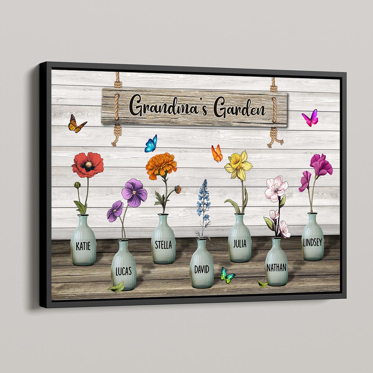 Custom Birth Month Flowers Poster, Gift For Grandma, Mom, Auntie