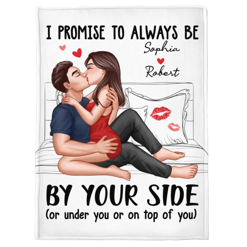 Sexy Kissing Couple Promise To Always By Your Side Personalized Fleece Blanket