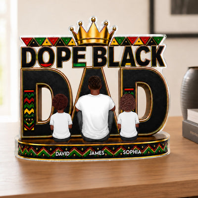 Dope Black Dad 2D Flat - Personalized Acrylic Block