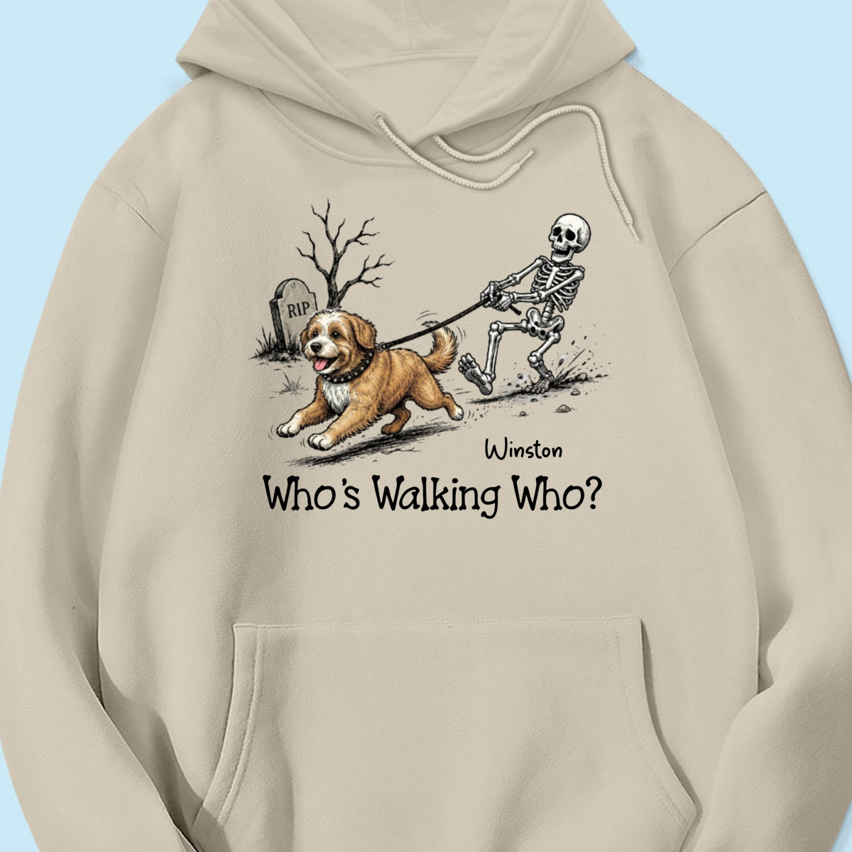 Funny Halloween Dog Who's Walking Who - Personalized Shirt - Upload Photo - Gift For Dog Lovers