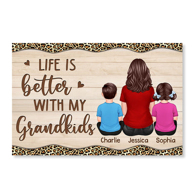 Grandma Grandkid Leopard Personalized Poster