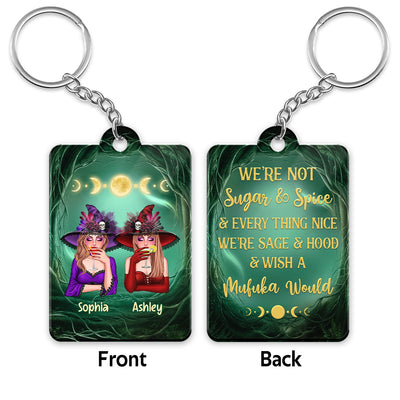 Halloween Best Friends Witches Moon Personalized Acrylic Keychain