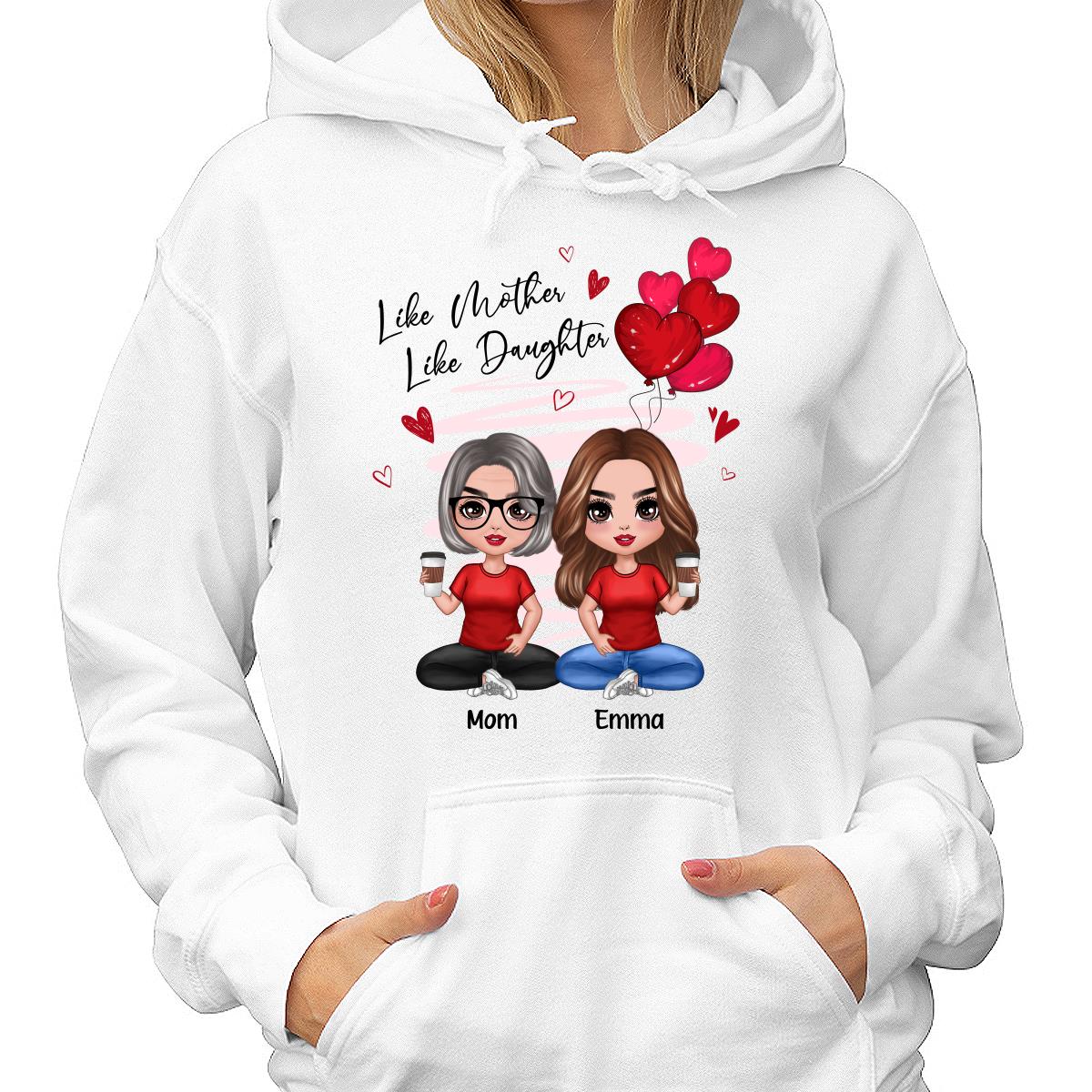 Red Hearts Like Mother Like Daughters Doll Mom And Daughters Sitting Gift For Mom Daughters Personalized Shirt