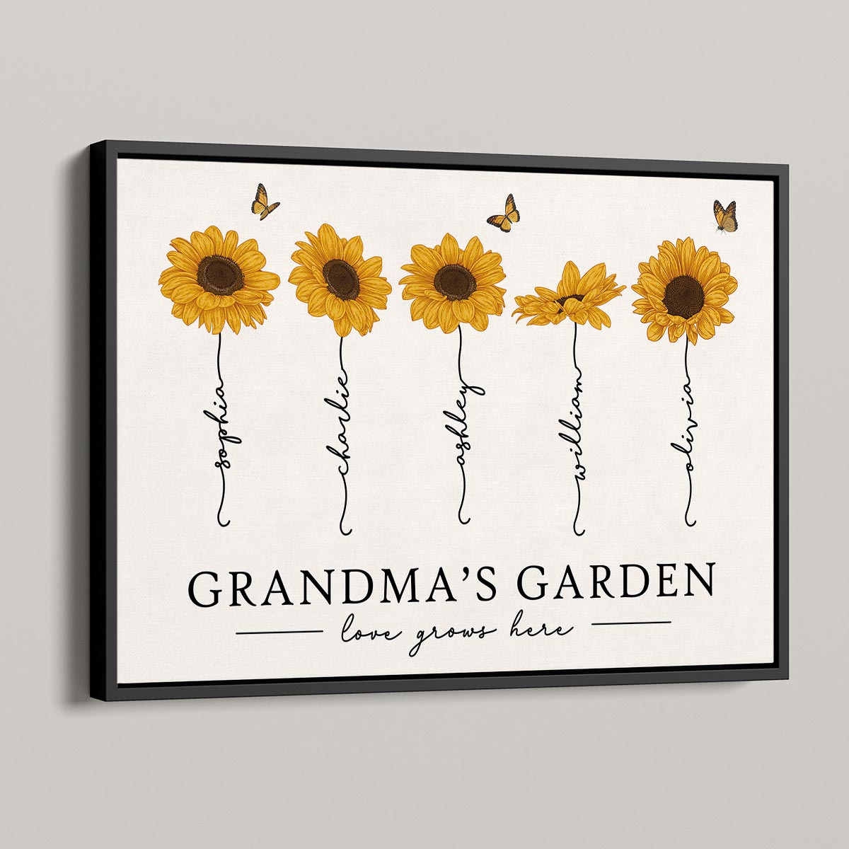 Grandma‘s Garden Love Grows Here Sunflower Gift For Grandma Nana Mom Personalized Poster