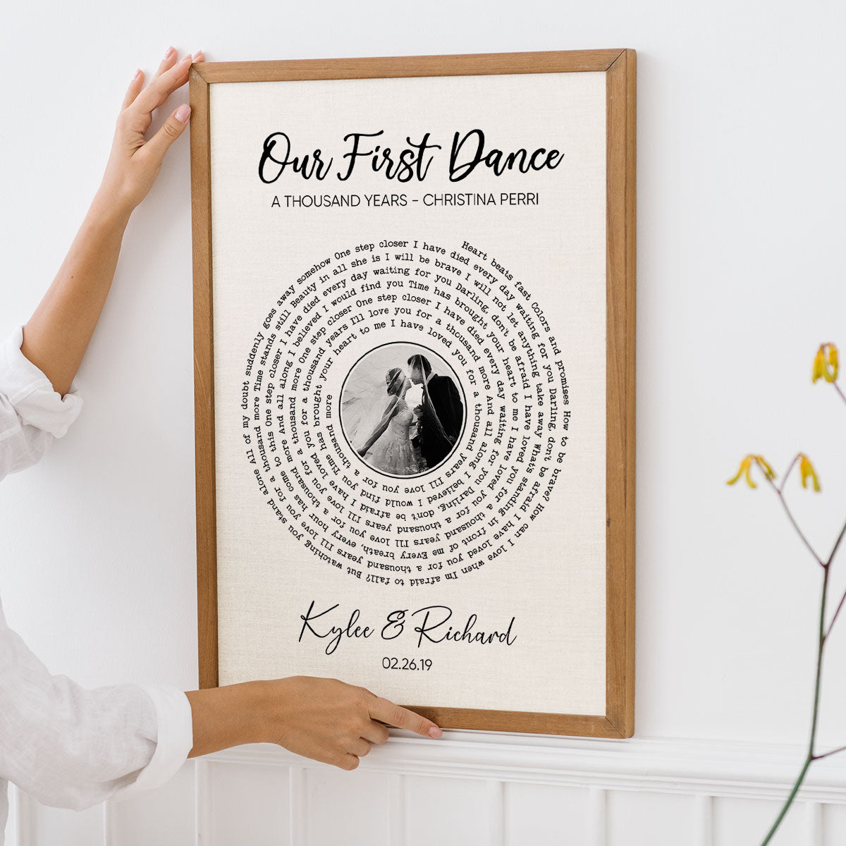 Custom Vinyl Lyrics With Photo, Personalized Music Photo Poster, Customizable Music Photo Gift, Anniversary Gift, Music Gift, Wedding Song Dance