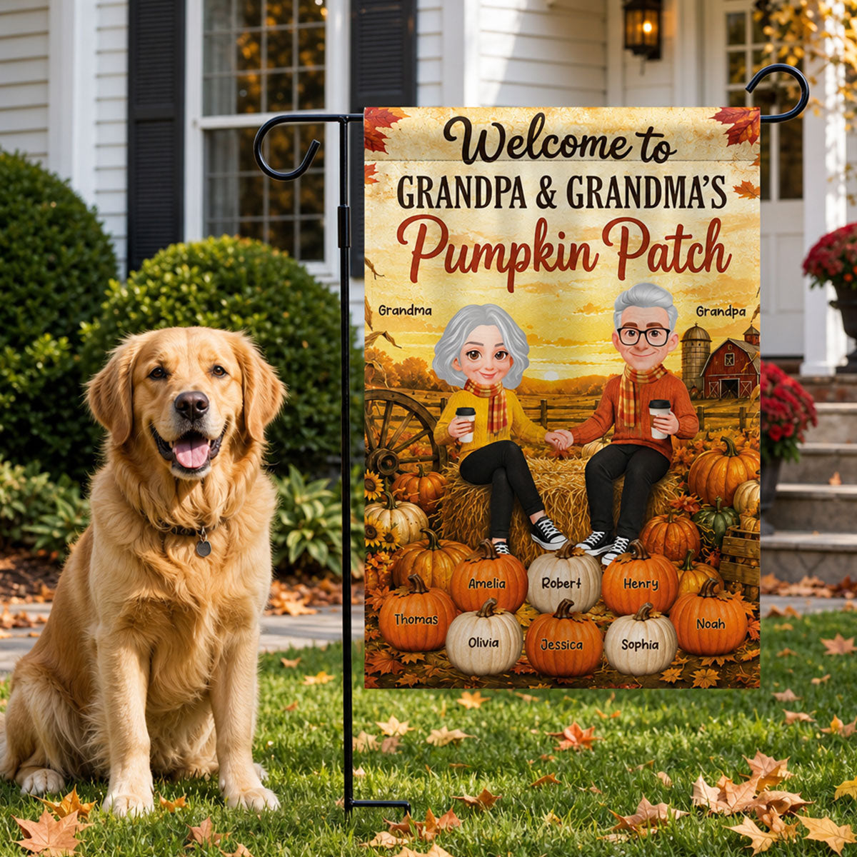 Trending Fall Season Cozy Warm Farmhouse Style - Personalized Garden Flag - Fall Decoration