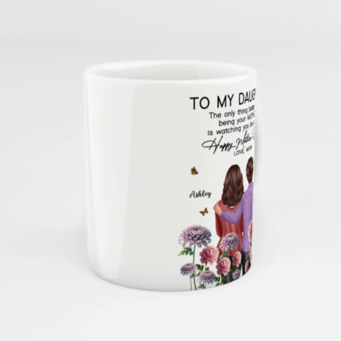 To My Daughter From Mom Happy Mother's Day Birth Flower Personalized Mug, Gift For Daughter
