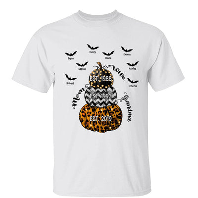 Halloween Stacked Pumpkins Grandpa Personalized Shirt