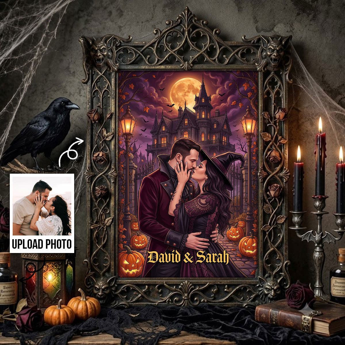 Trending Halloween - Custom Photo - Personalized Poster - Halloween Gift, Halloween Decor For Couple, Family