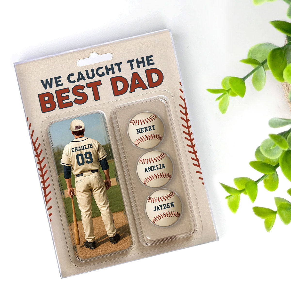 We Caught The Best Dad Grandpa Baseball Lover Realistic Figure Style Personalized Acrylic Block Plaque